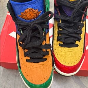 Jordan Multicolor Athletic Shoes - Orange, Red, Green, Blue, Purple